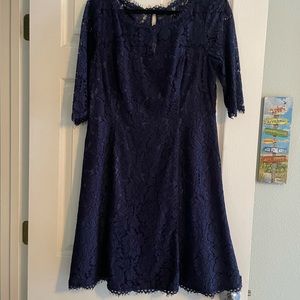 Eliza J Lace Dress - Like New -Size 12 - Navy Blue